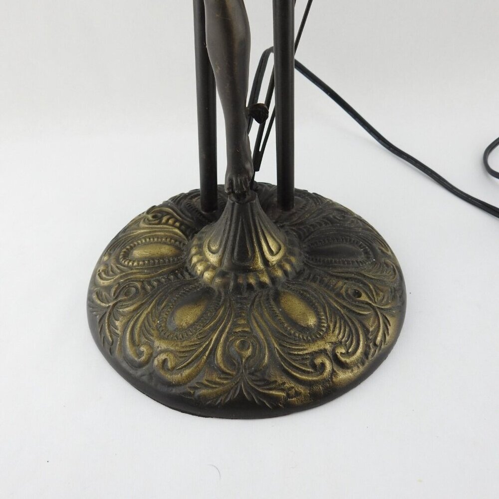 Bronze Figural Mercury Statue Lamp 23" T Floral Medical Staff - Picture 13 of 16